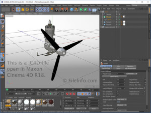 Captura de pantalla de un archivo C4D Captura de pantalla de un archivo .c4d en Maxon Cinema 4D R18